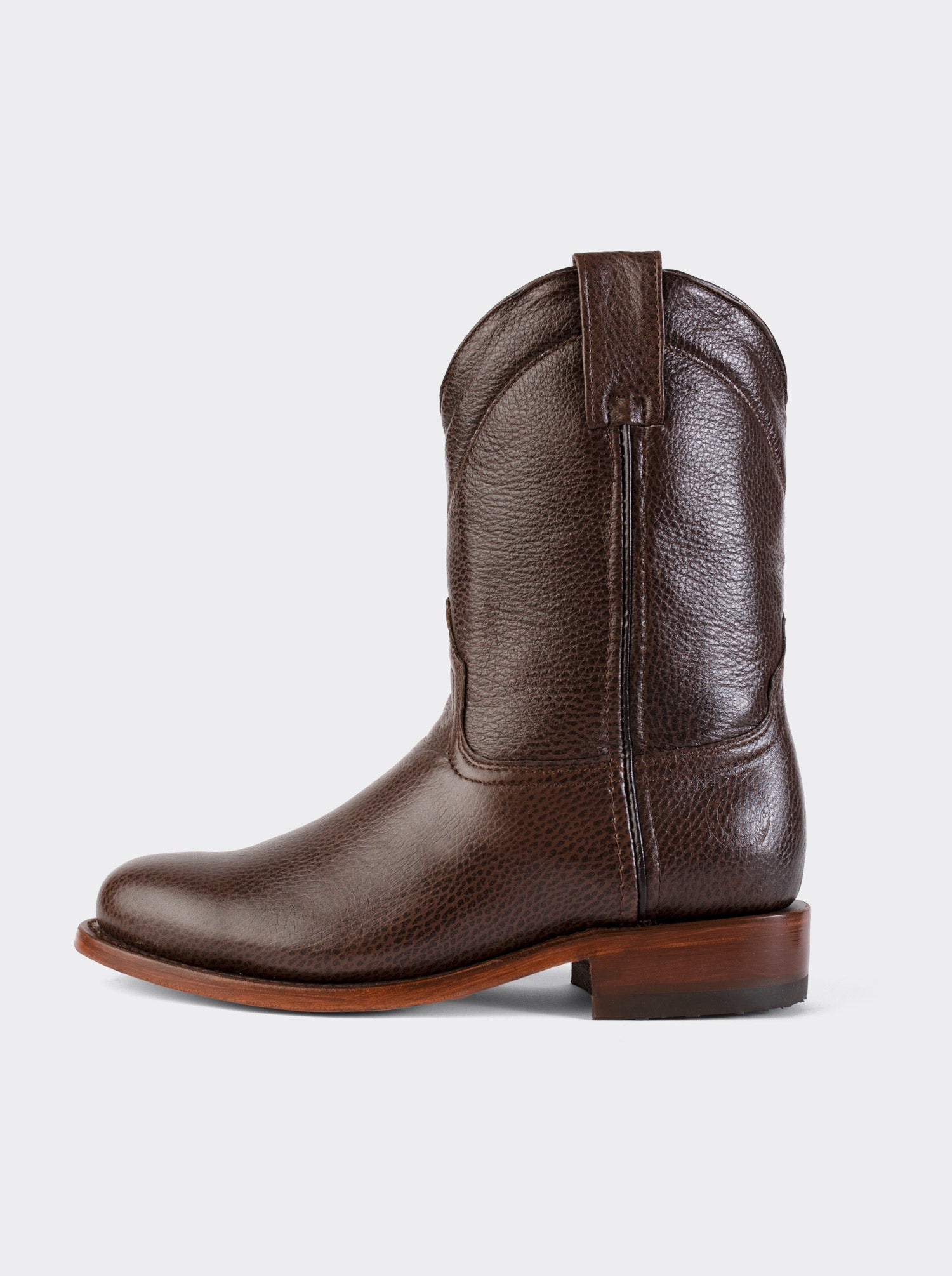 Bota Roper con Suela de Cuero Imitación Venado Batanado Café Estilo 1000