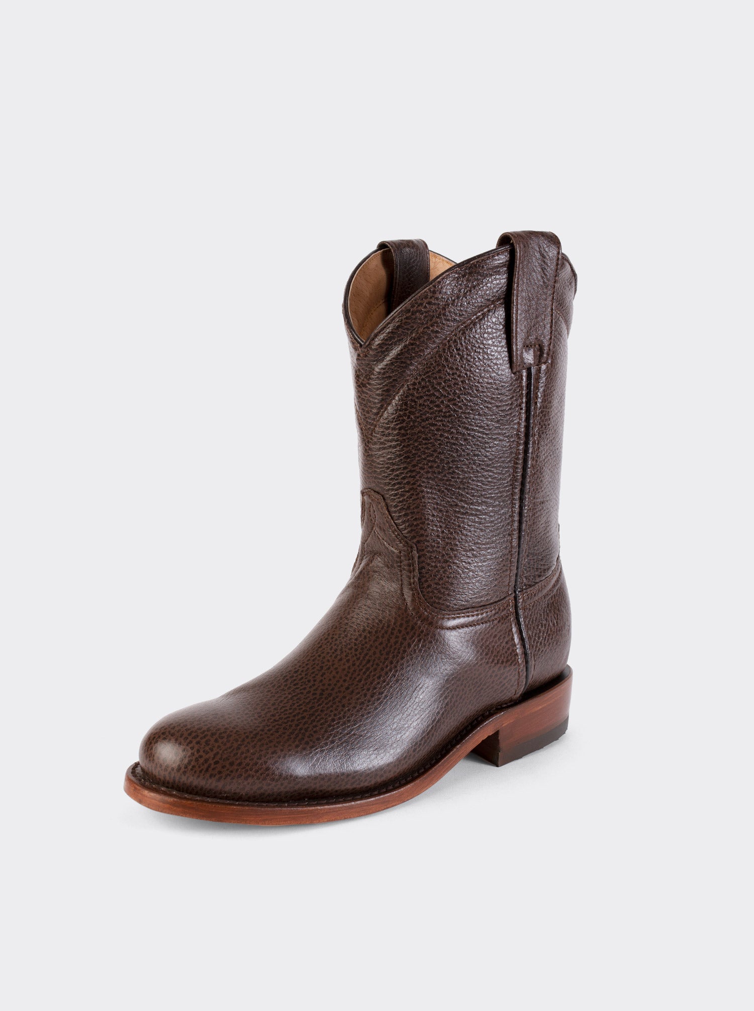 Bota Roper con Suela de Cuero Imitación Venado Batanado Café Estilo 1000