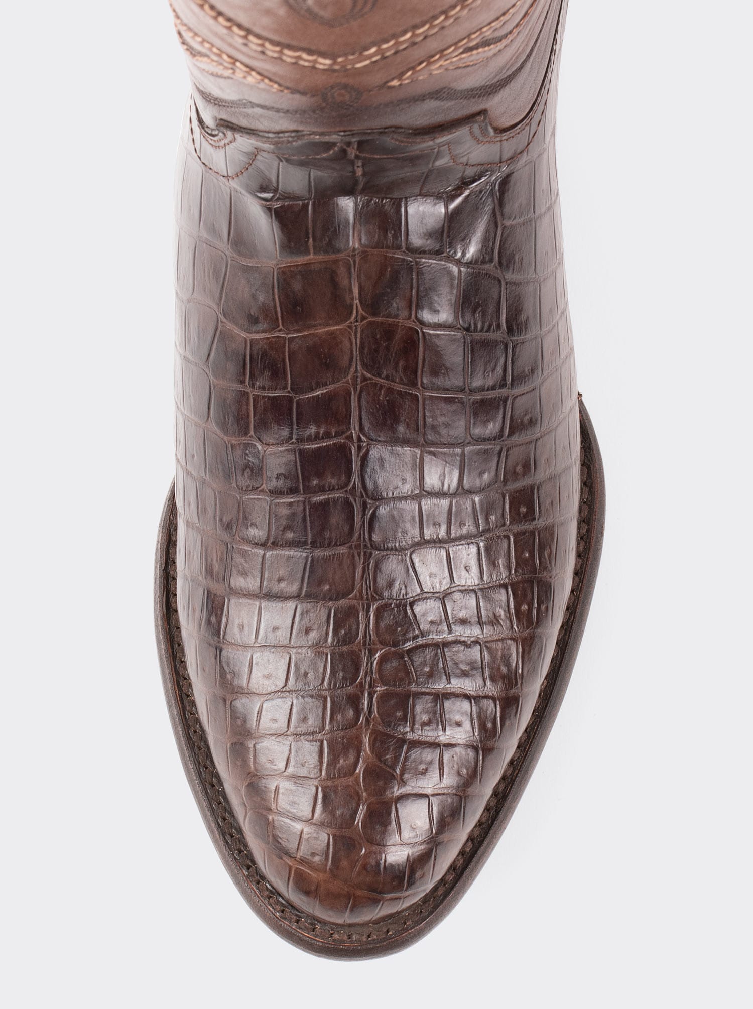 Bota Vaquera con Suela de Cuero en Piel Genuina de Moreleti Café Estilo 1055