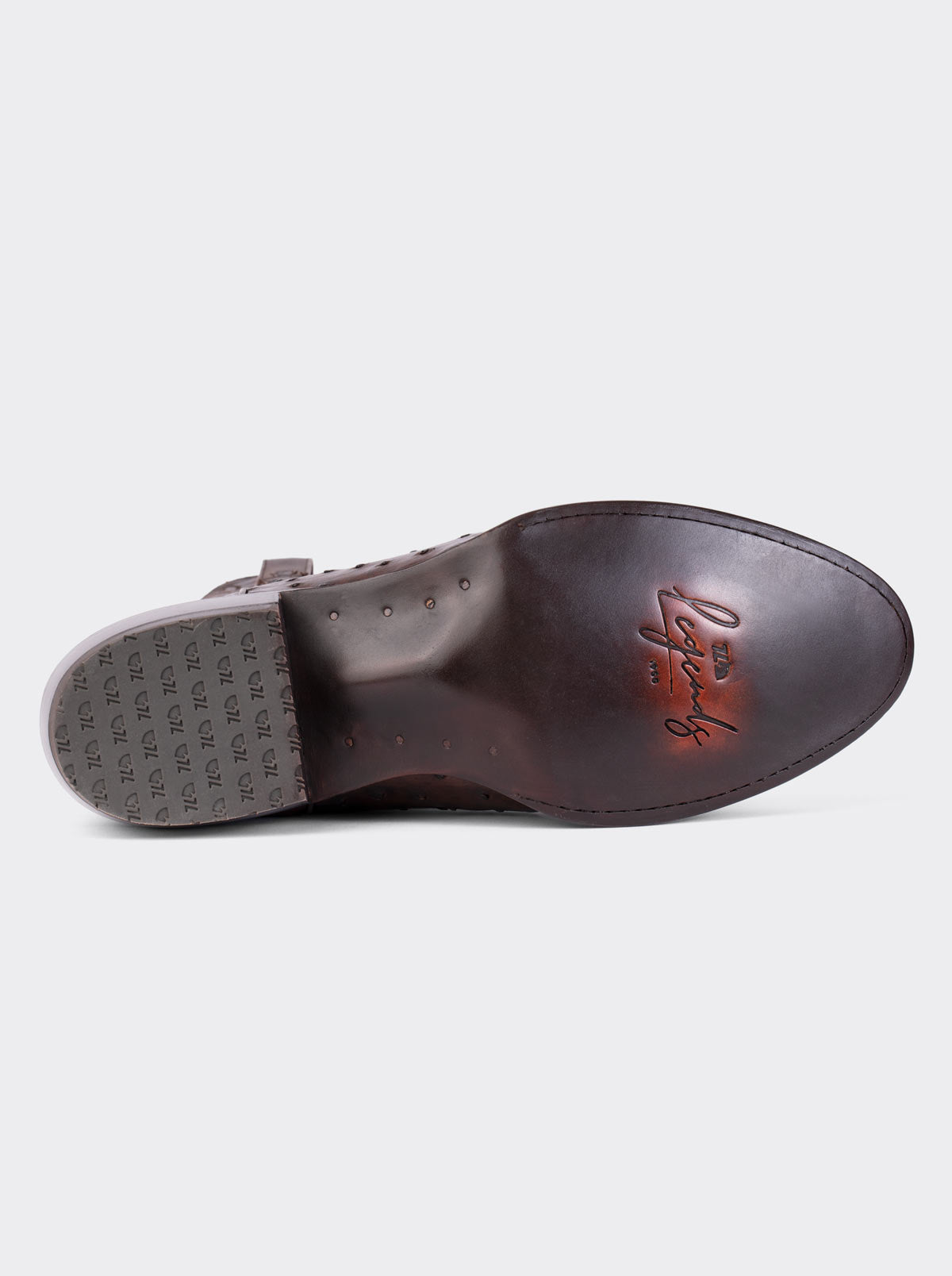 Bota Vaquera con Suela de Cuero en Piel Genuina de Avestruz Bruchatto Estilo 1056