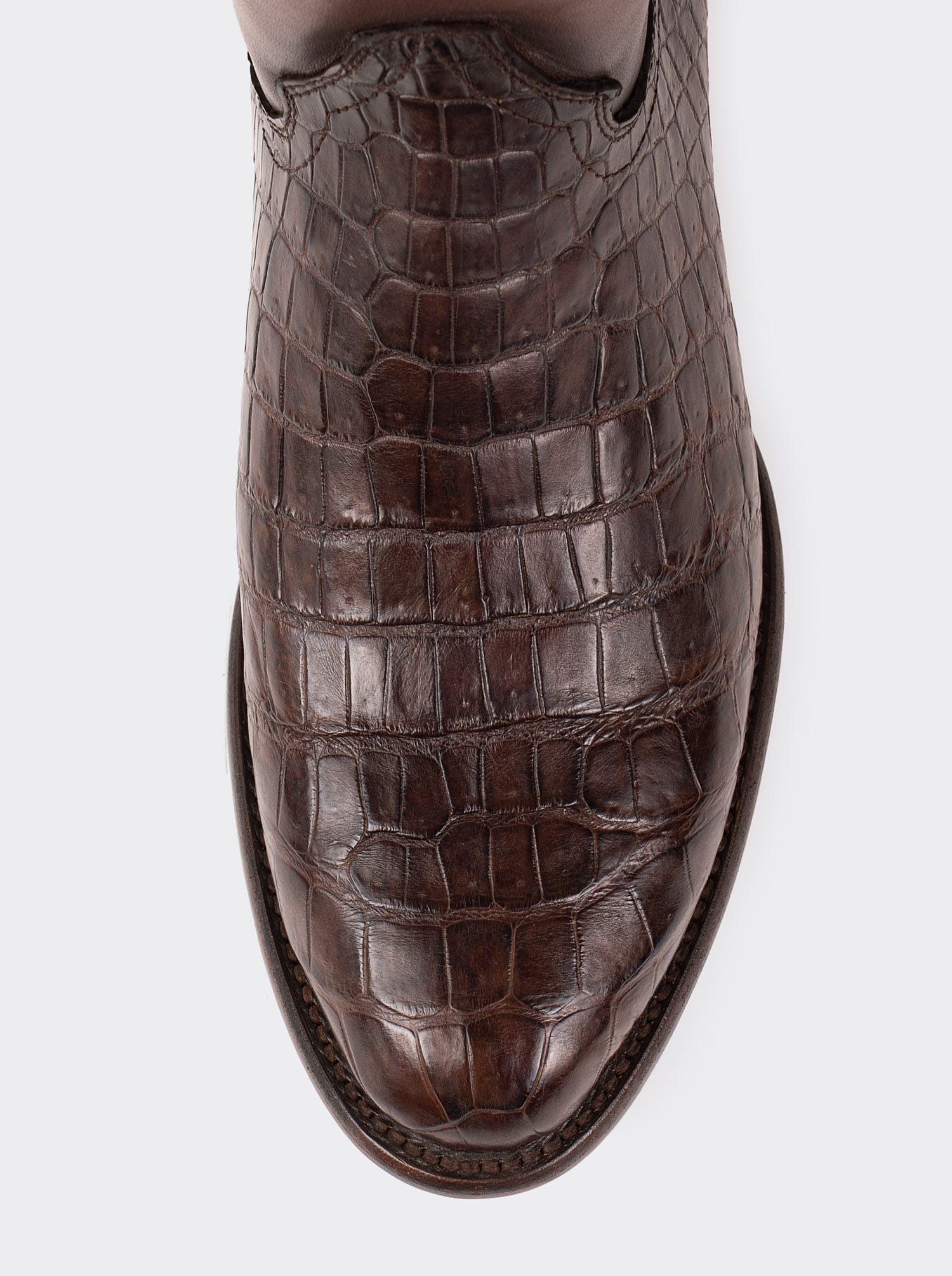 Botín Vaquero con Cierre en Piel Genuina de Moreleti Color Café Estilo 11200