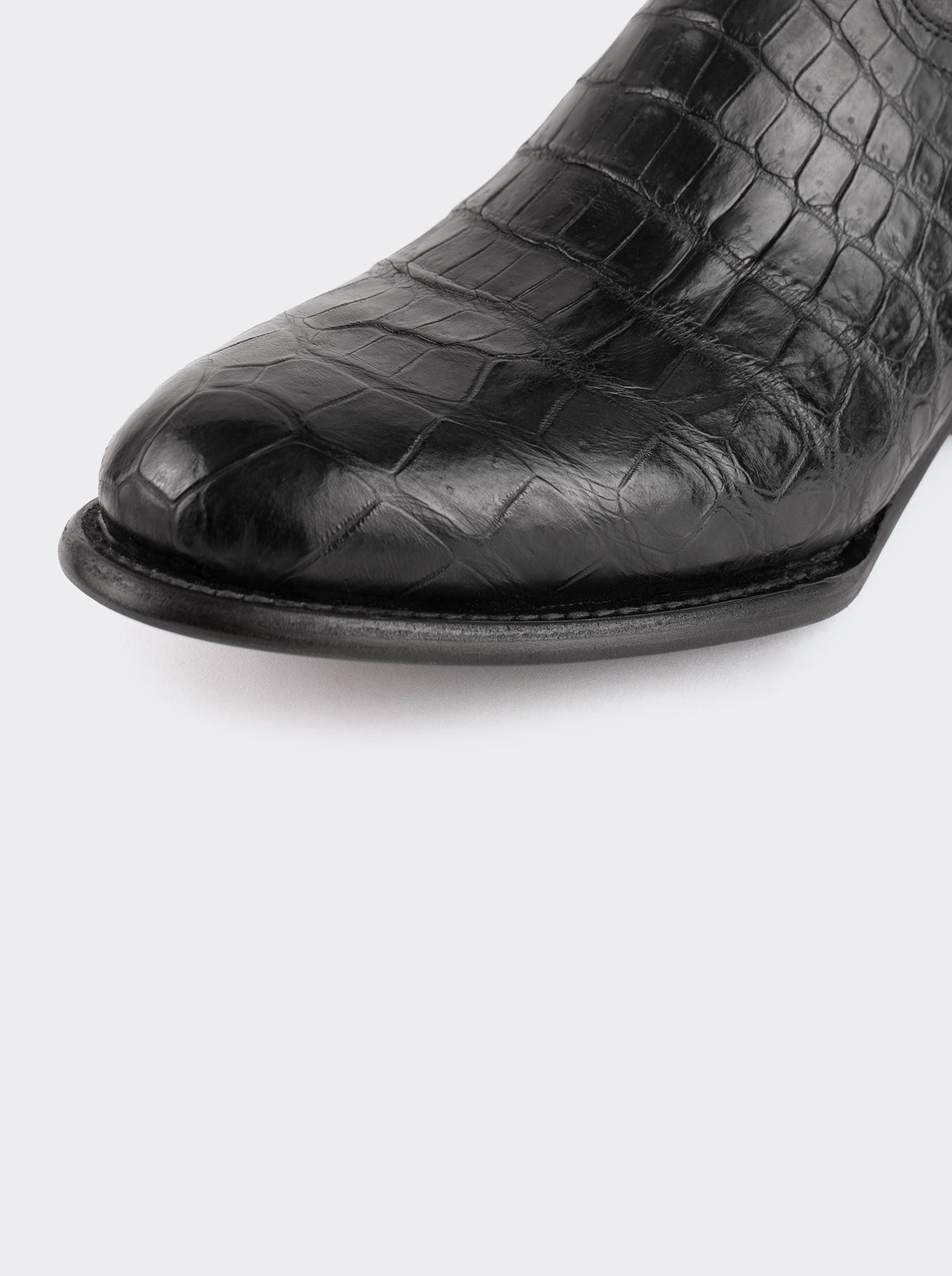 Botín Vaquero con Cierre en Piel Genuina de Moreleti Color Negro Estilo 11200