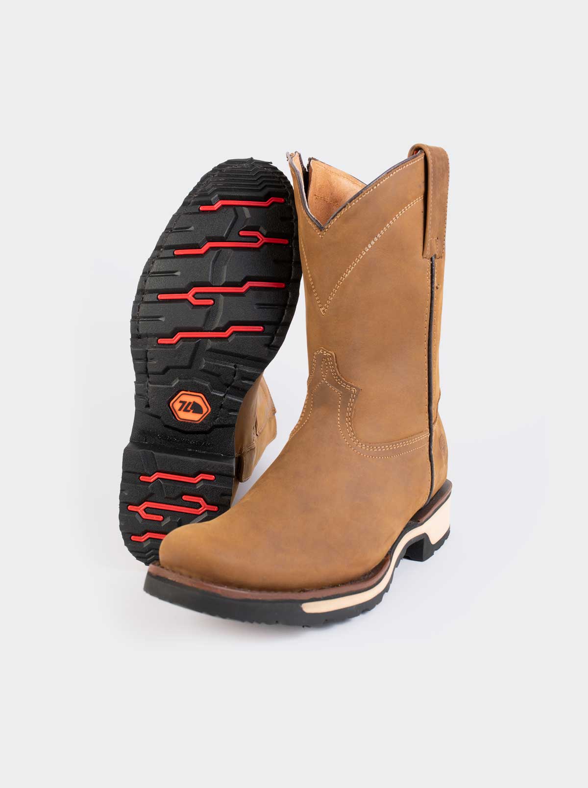 Bota Roper Trabajo Resistente a Aceites con Cierre y Punta Semicuadrada Crazy Papaya Estilo 1677