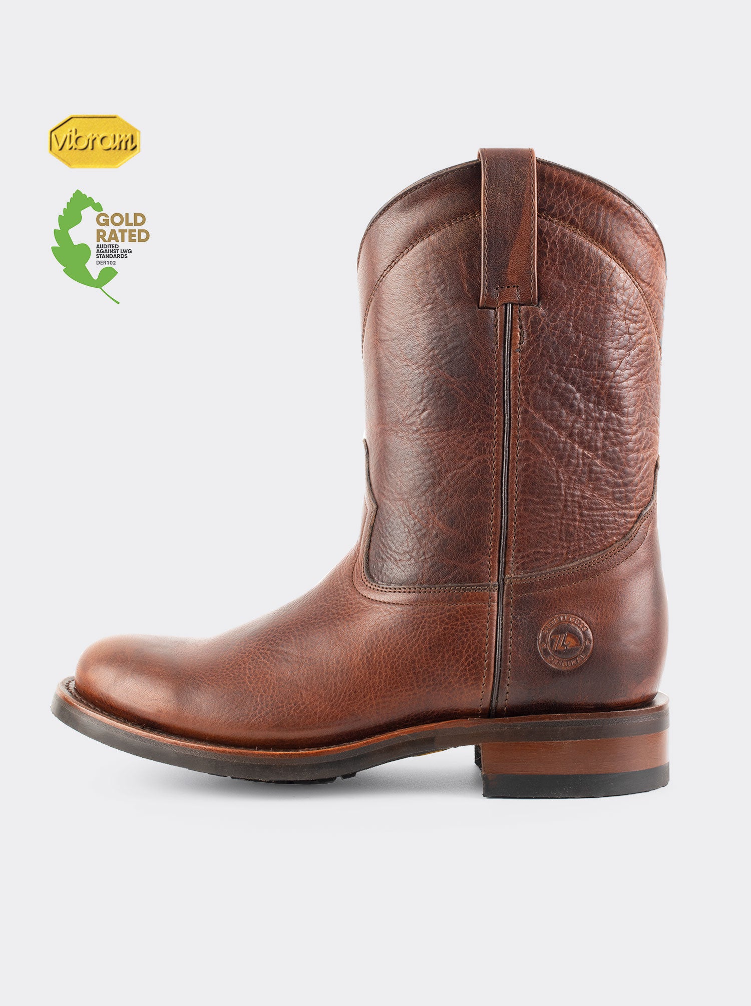 Bota Roper con Cierre y Suela Vibram Resistente a Aceites Paddock Whiskey Estilo 1677