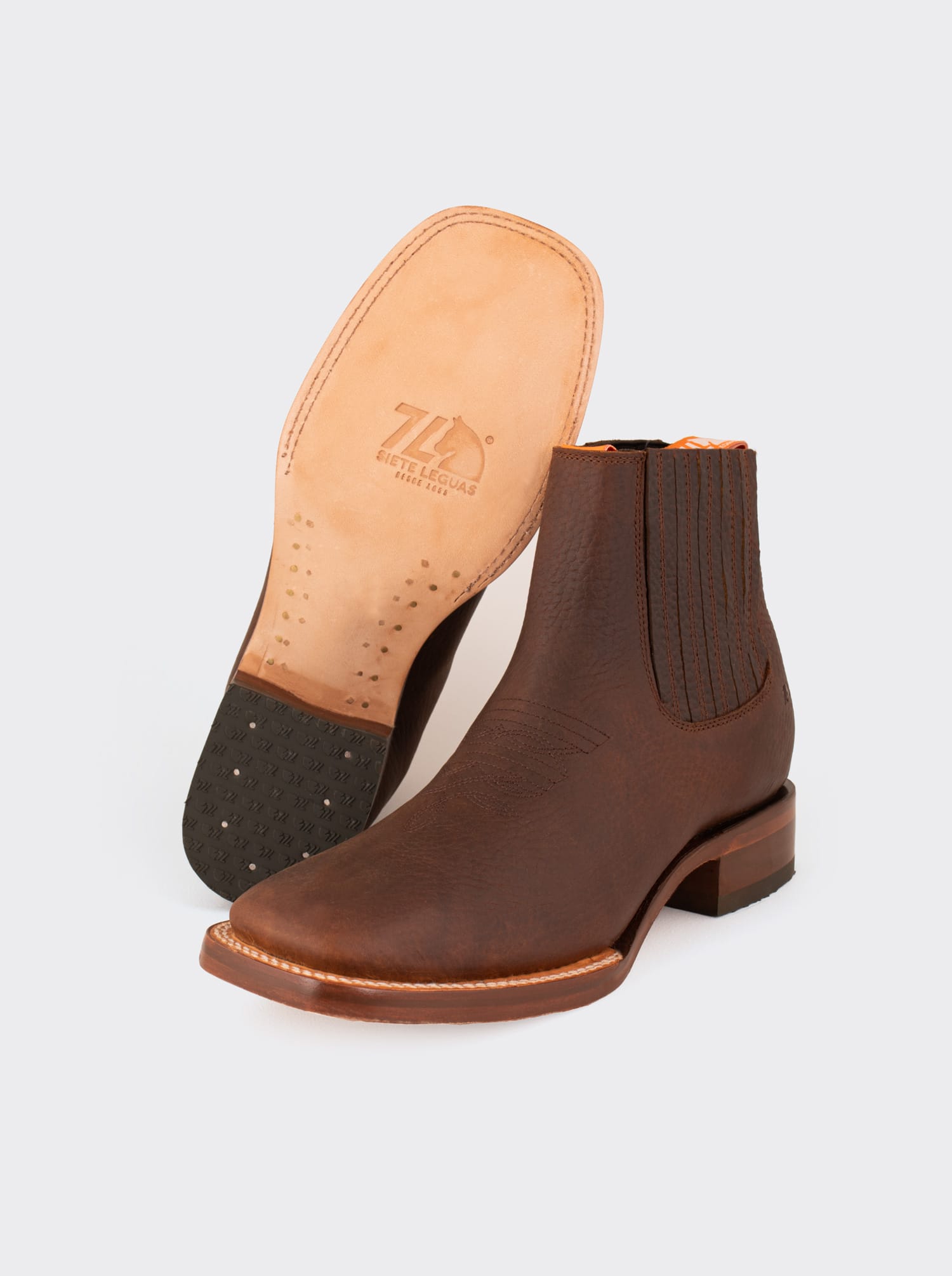 Botín Rodeo con Suela de Cuero Bull Fight Ocre Estilo 3601