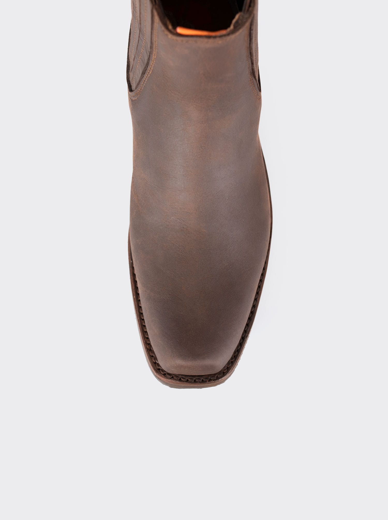 Botín Charro Trompa de Puerco con Suela Antiderrapante Crazy Café Estilo 3603