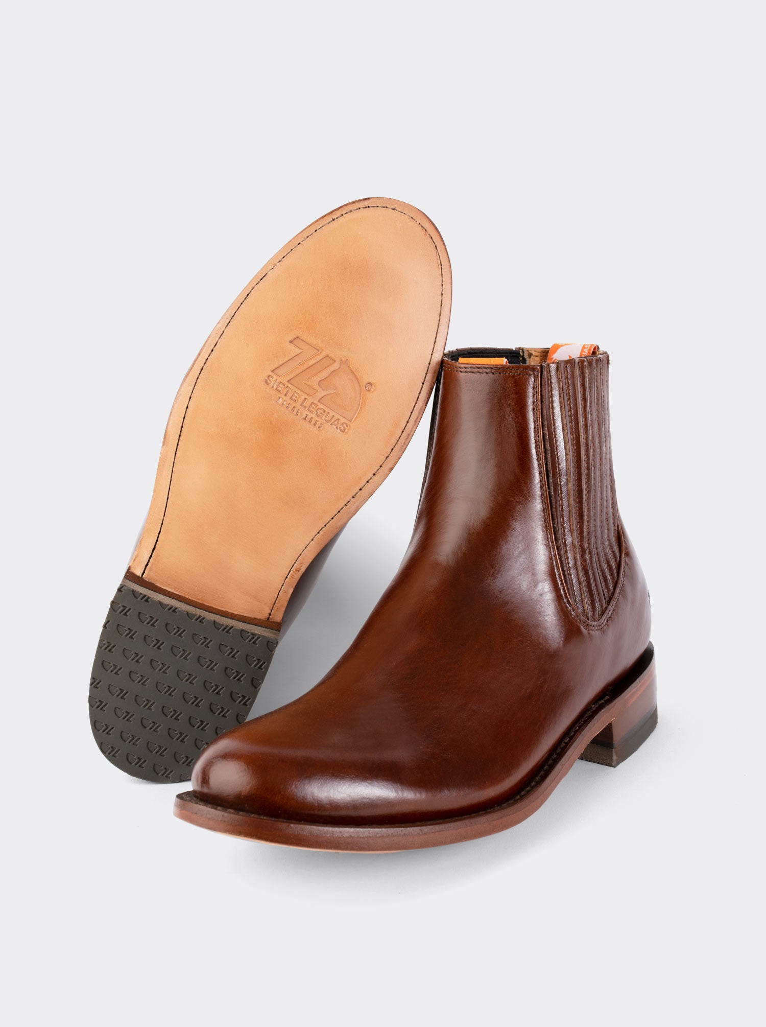 Botín Charro con Suela de Cuero Albatros Caramel Estilo 6000