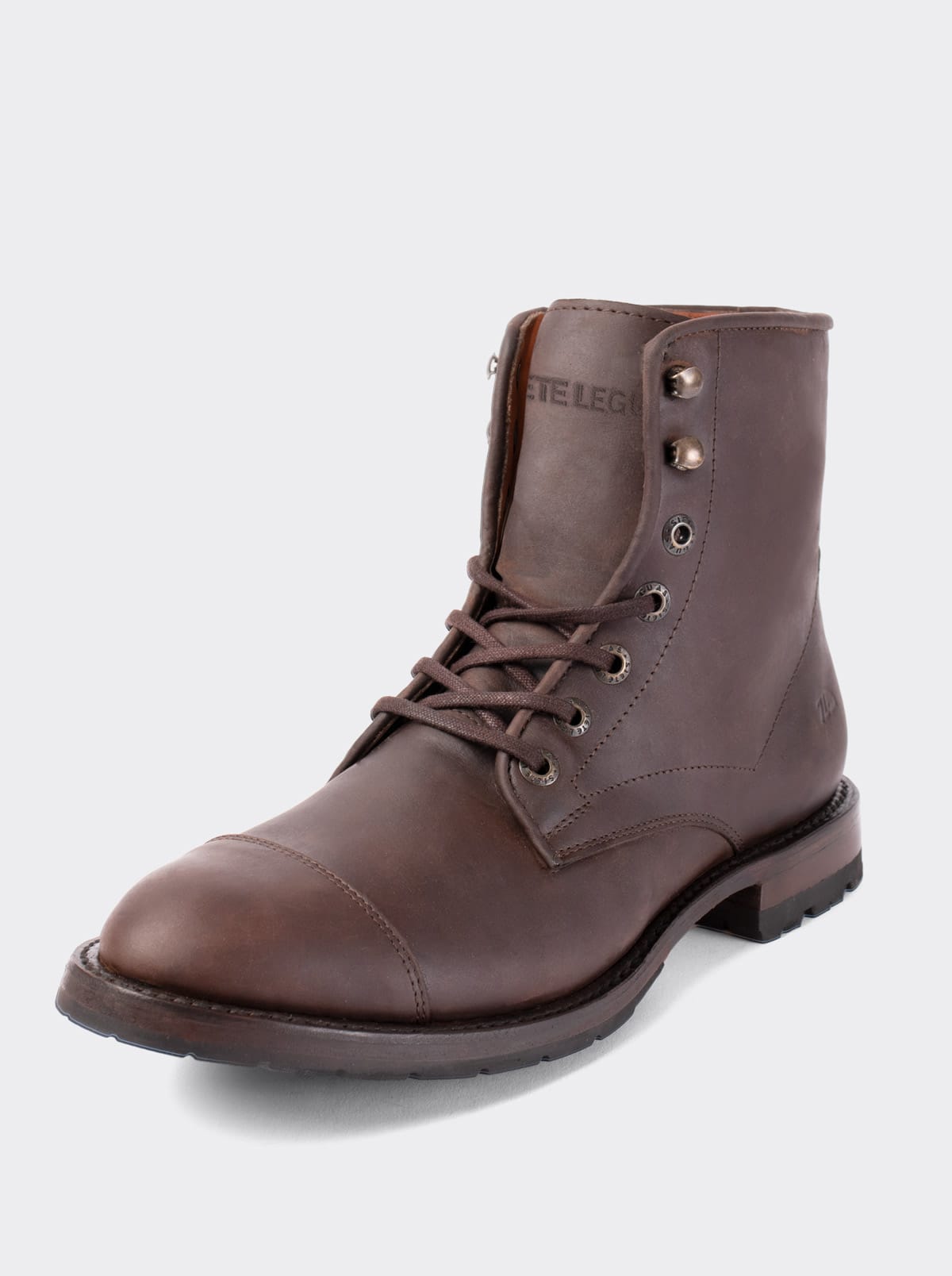 Botín Cap Toe con Suela Doble Vida Track Crazy Café Estilo 6304