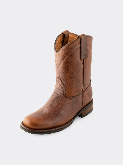 Bota Roper con Suela Antiderrapante Bull Fight Ocre Punta Semi Cuadrada Estilo 1000
