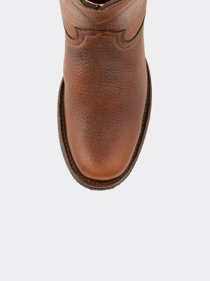 Bota Roper con Suela Antiderrapante Bull Fight Ocre Punta Semi Cuadrada Estilo 1000