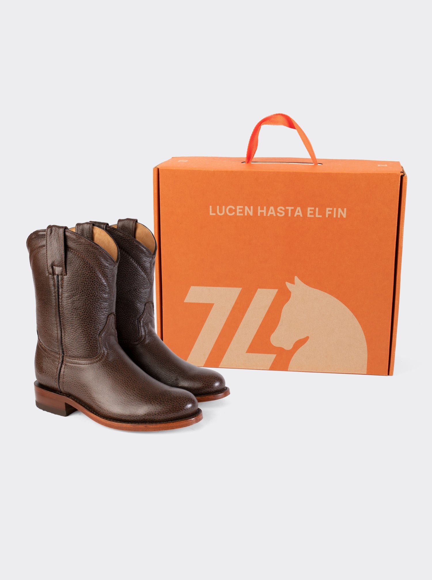 Bota Roper con Suela de Cuero Imitación Venado Batanado Café Estilo 1000