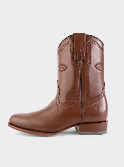 Bota Roper con Suela de Cuero en Piel de Borrego Café Estilo 1002