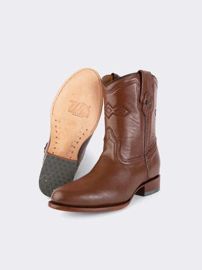 Bota Roper con Suela de Cuero en Piel de Borrego Café Estilo 1002