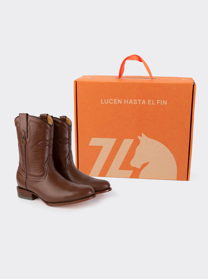 Bota Roper con Suela de Cuero en Piel de Borrego Café Estilo 1002