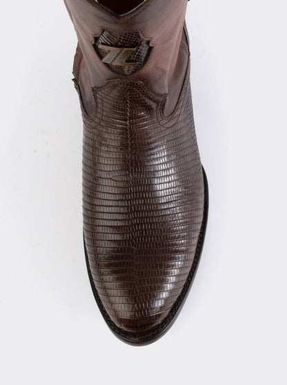Bota Roper con Cierre y Suela de Cuero en Piel Genuina de Lizard Café estilo 1006