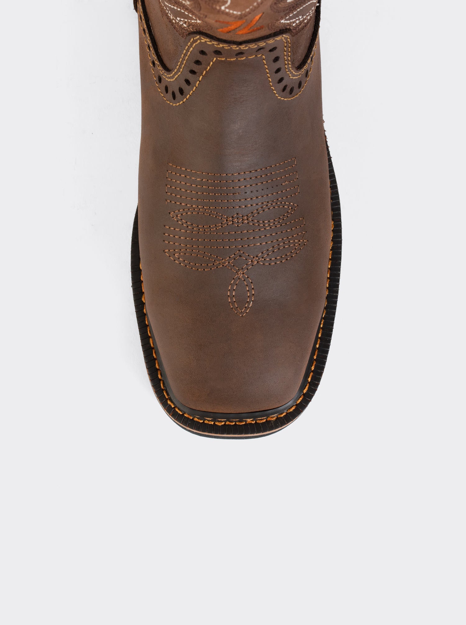 Bota Rodeo con Casco de Acero y Suela para Trabajo Crazy Café Estilo 1007