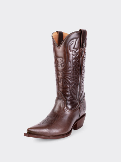 Bota Vaquera Tacón Cubano Olmeca Café Estilo 1041