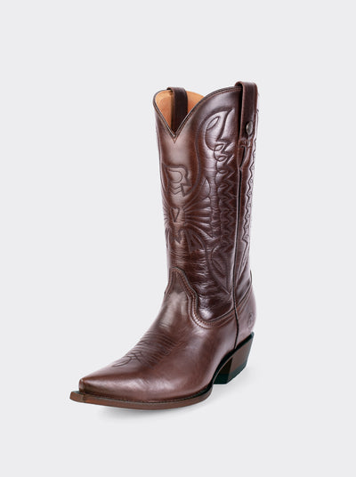 Bota Vaquera Tacón Cubano Olmeca Café Estilo 1041
