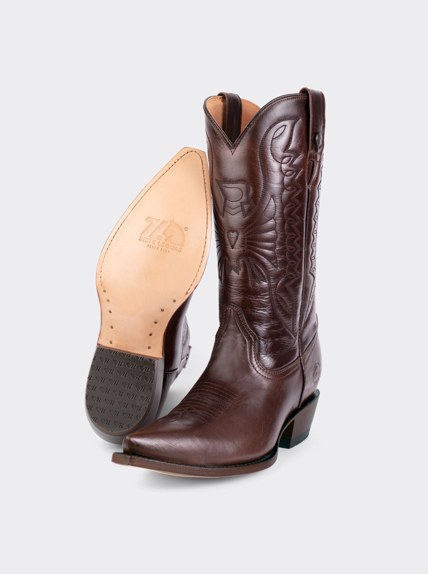 Bota Vaquera Tacón Cubano Olmeca Café Estilo 1041