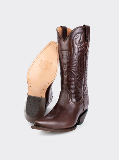 Bota Vaquera Tacón Cubano Olmeca Café Estilo 1041