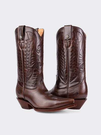 Bota Vaquera Tacón Cubano Olmeca Café Estilo 1041