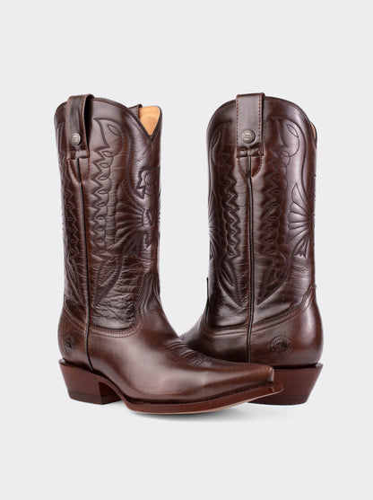 Bota Vaquera Tacón Cubano Olmeca Café Estilo 1041