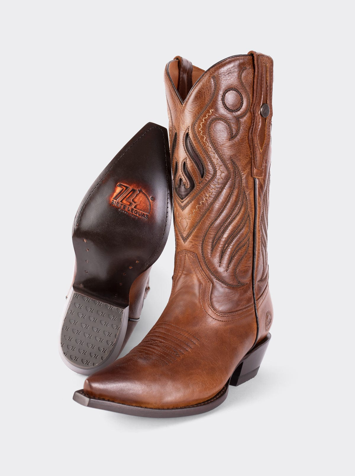 Bota Vaquera Tacón Cubano Olmeca Miel Estilo 1049