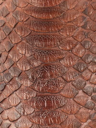 Bota Vaquera con Suela de Cuero en Piel Genuina de Pitón Caramel Estilo 1055