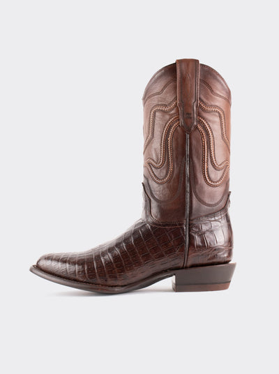 Bota Vaquera con Suela de Cuero en Piel Genuina de Moreleti Café Estilo 1055