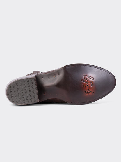 Bota Vaquera con Suela de Cuero en Piel Genuina de Avestruz Bruchatto Estilo 1056
