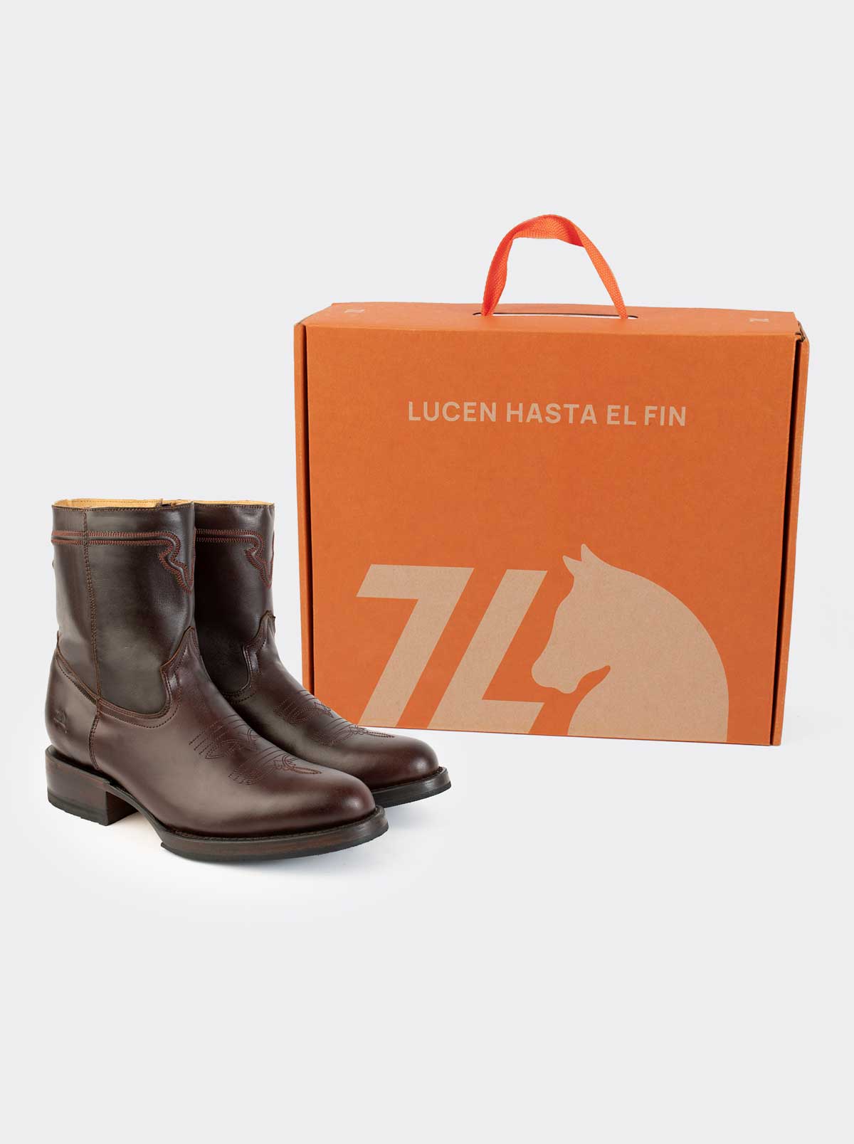 Botín Vaquero con Cierre Suela Antiderrapante Doble Vida Olmeca Cognac Estilo 11400