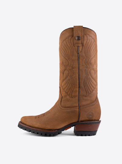 Bota Vaquera de Trabajo con Suela Track Crazy Papaya Estilo 1345