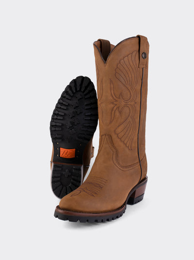 Bota Vaquera de Trabajo con Suela Track Crazy Papaya Estilo 1345