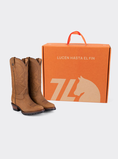 Bota Vaquera de Trabajo con Suela Track Crazy Papaya Estilo 1345