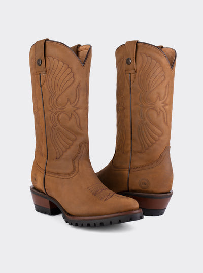 Bota Vaquera de Trabajo con Suela Track Crazy Papaya Estilo 1345