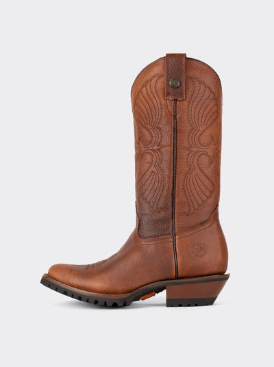 Bota Vaquera de Trabajo con Suela Track Bull Fight Ocre Estilo 1345