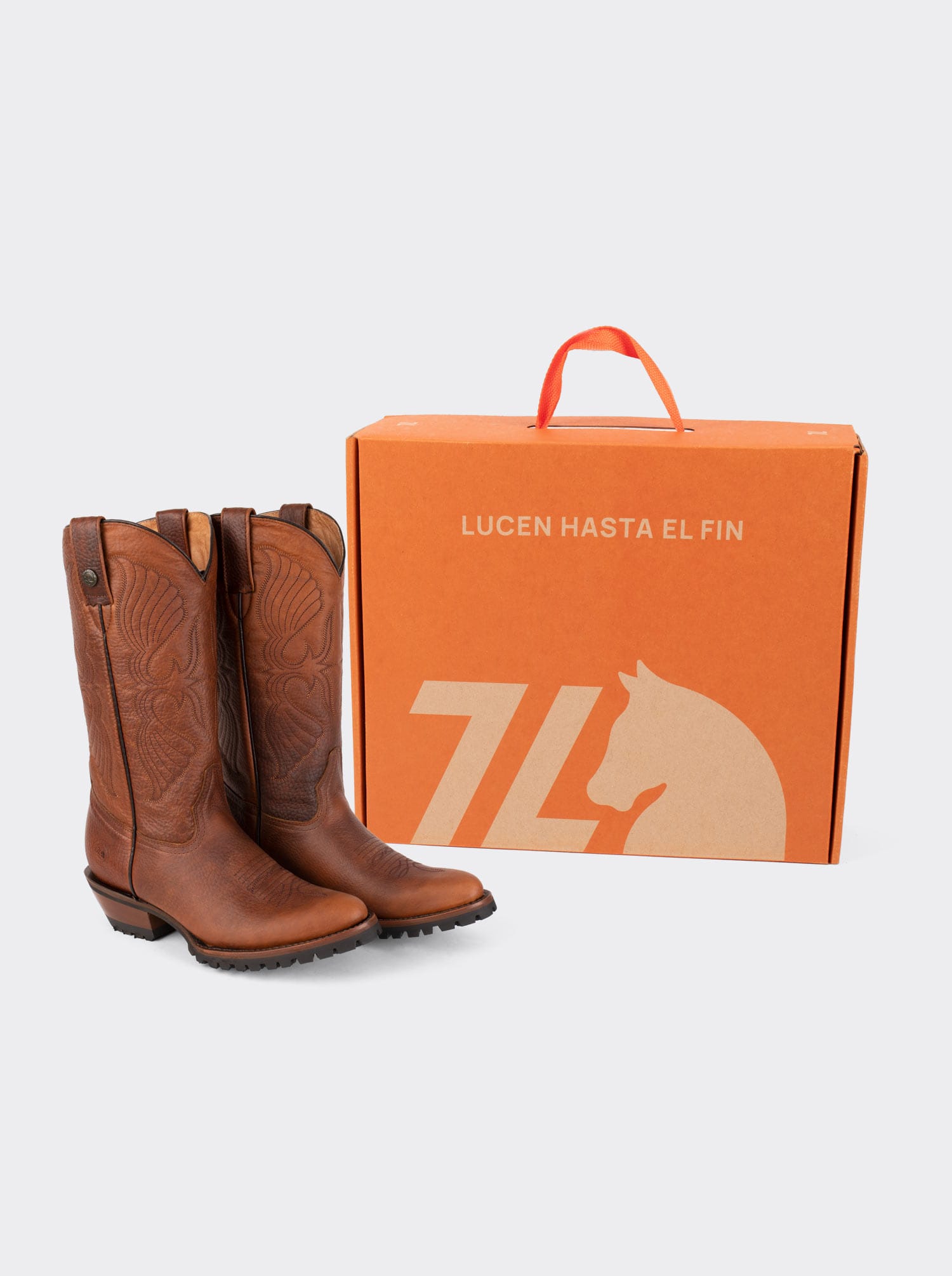 Bota Vaquera de Trabajo con Suela Track Bull Fight Ocre Estilo 1345