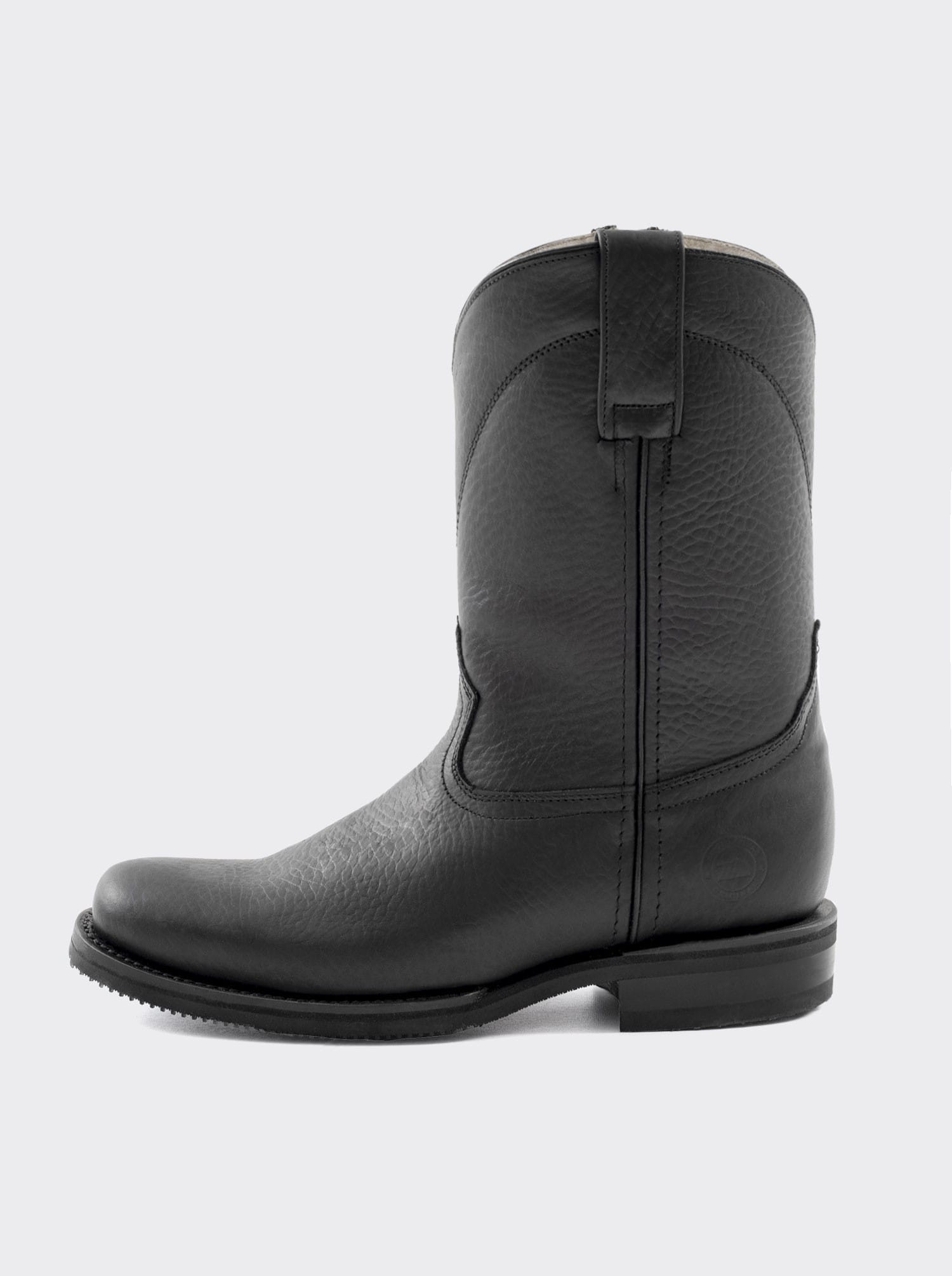 Bota Roper con Cierre Bull Fight Negro Punta Semi Cuadrada Estilo 1677