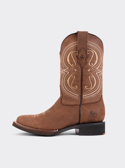 Bota Rodeo Oval con Suela Ligera para Trabajo Crazy Cafe 1546