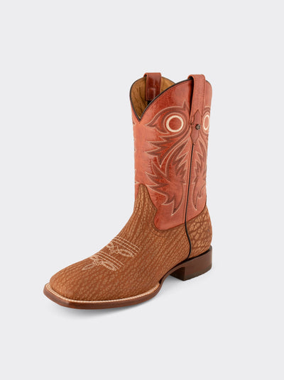 Bota Rodeo con Suela de Cuero Cuello de Toro Pulido Shedron Estilo 1557