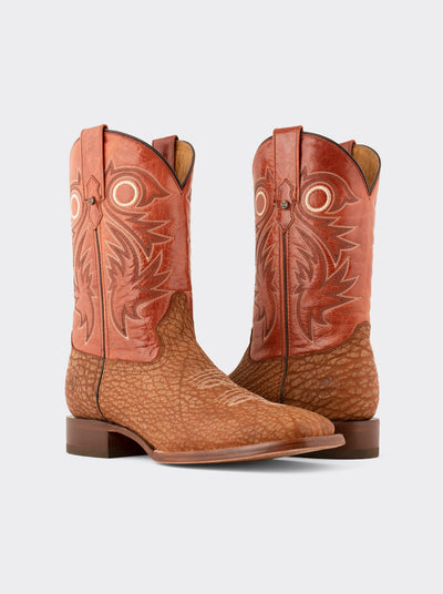 Bota Rodeo con Suela de Cuero Cuello de Toro Pulido Shedron Estilo 1557