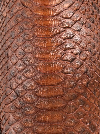 Bota Rodeo con Suela de Cuero en Piel Genuina de Pitón Caramel Estilo 1558