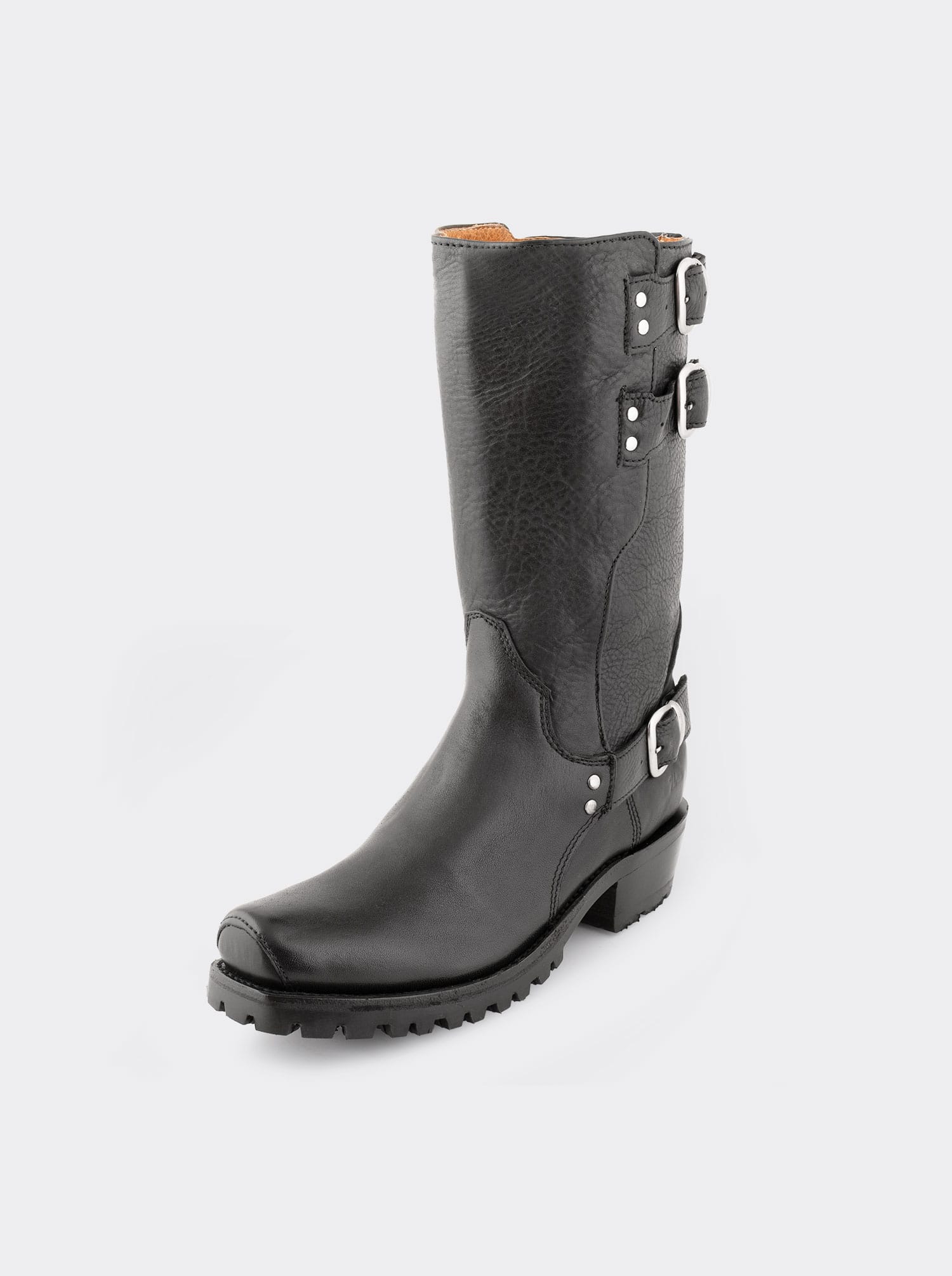 Bota Biker Suela Track Montana Negro Estilo 1805