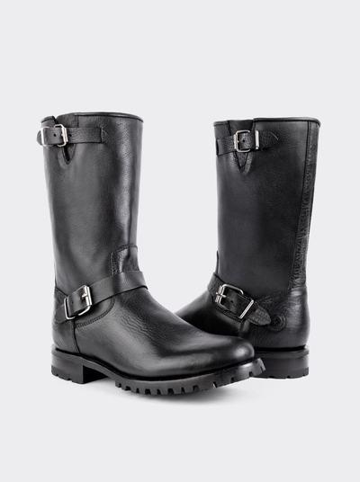 Bota Biker con Cierre y Suela Track Montana Negro Estilo 1806