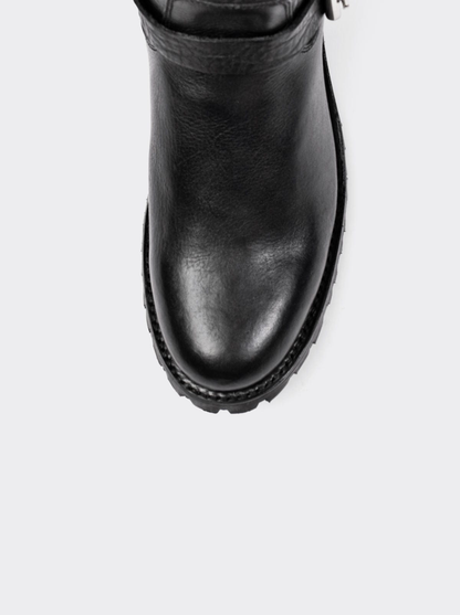 Bota Biker con Cierre y Suela Track Montana Negro Estilo 1806