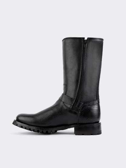 Bota Biker con Cierre y Suela Track Montana Negro Estilo 1806