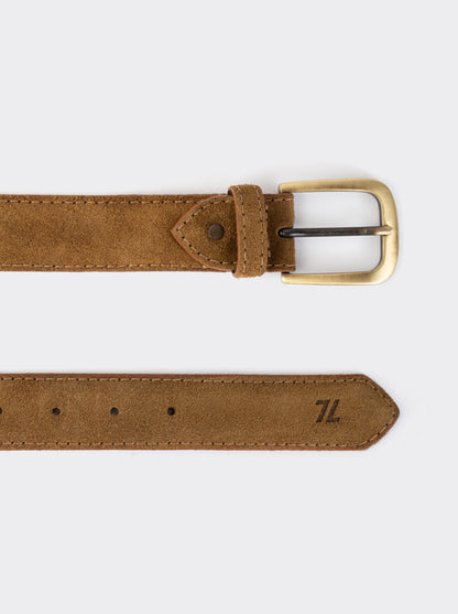 Cinturón Fino de Piel Suave para Vestir Gamuza Ginger Estilo 20