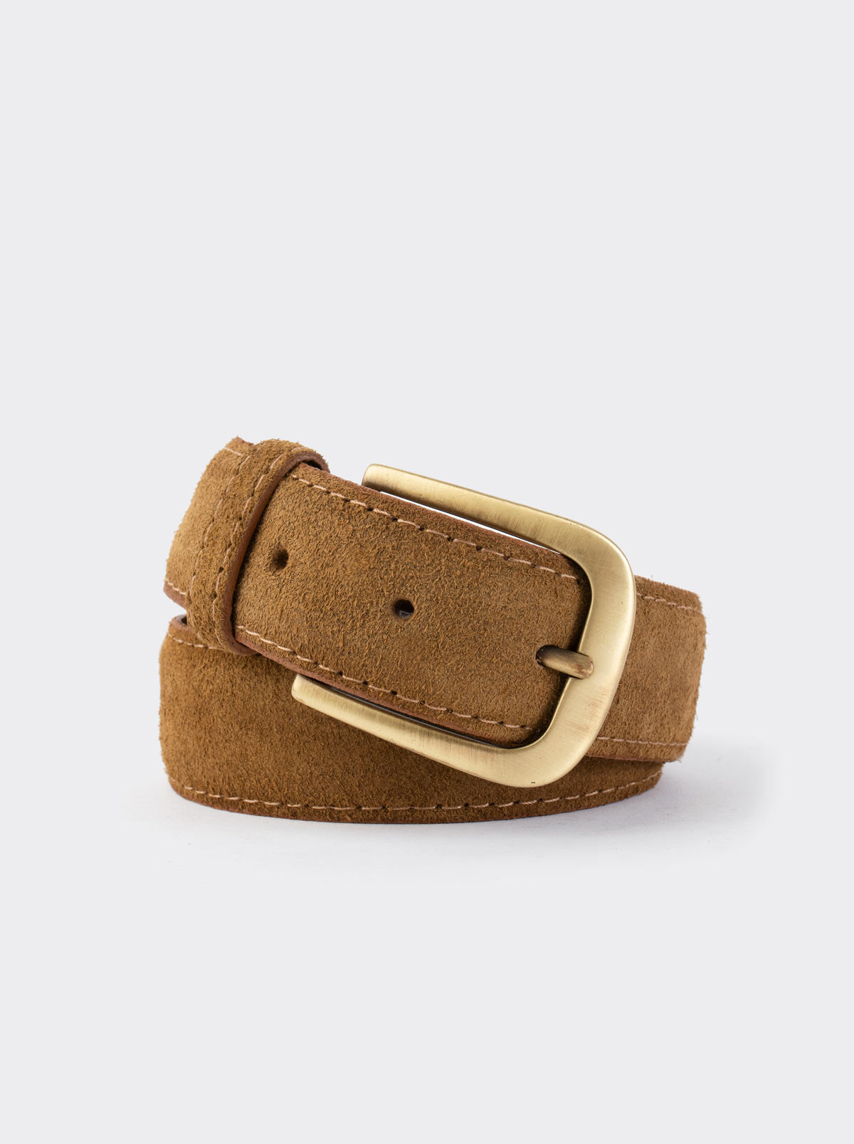 Cinturón Fino de Piel Suave para Vestir Gamuza Ginger Estilo 20