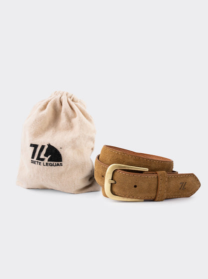 Cinturón Fino de Piel Suave para Vestir Gamuza Ginger Estilo 20