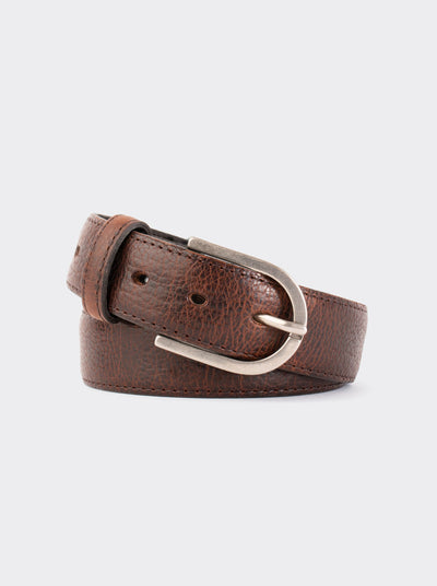 Cinturón Fino Suave de Piel de Bisonte Dark Brown Estilo 21
